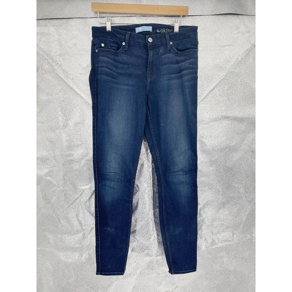 7 for all mankind the skinny dark wash stretch jeans womens size 30